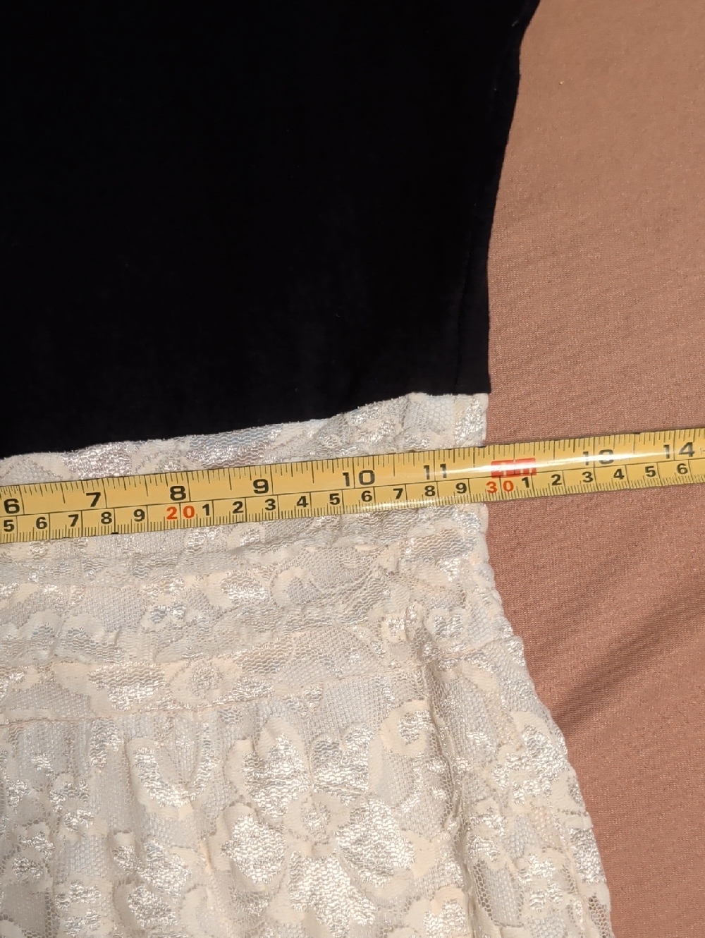 Backless Black Tank Top with Ivory Lace Skirt Dress - Picture 7 of 7